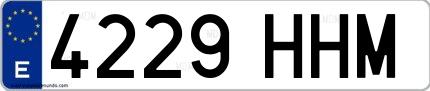 Ejemplo de matrícula española 4229 HHM