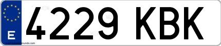 Ejemplo de matrícula española 4229 KBK