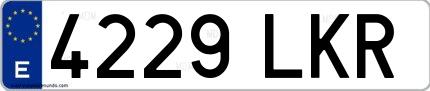 Ejemplo de matrícula española 4229 LKR