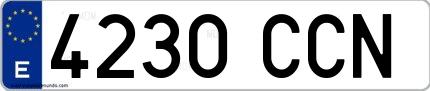 Ejemplo de matrícula española 4230 CCN