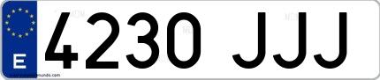 Ejemplo de matrícula española 4230 JJJ