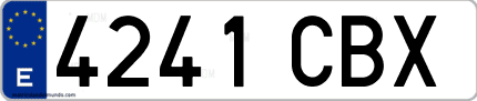 Ejemplo de matrícula de coche ordinaria 4241 CBX