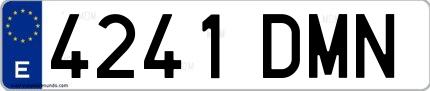 Ejemplo de matrícula española 4241 DMN