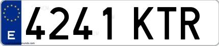 Ejemplo de matrícula española 4241 KTR