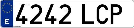 Ejemplo de matrícula española 4242 LCP
