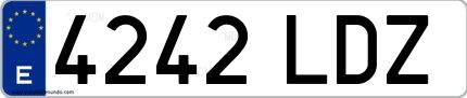 Ejemplo de matrícula española 4242 LDZ