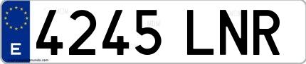 Ejemplo de matrícula española 4245 LNR