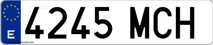 Ejemplo de matrícula española 4245 MCH