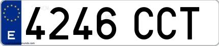 Ejemplo de matrícula española 4246 CCT