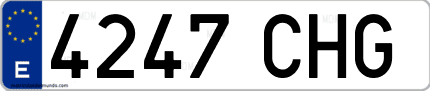 Ejemplo de matrícula de coche ordinaria 4247 CHG