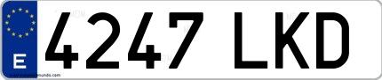 Ejemplo de matrícula española 4247 LKD