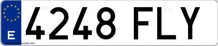 Ejemplo de matrícula española 4248 FLY