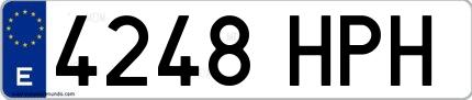 Ejemplo de matrícula española 4248 HPH