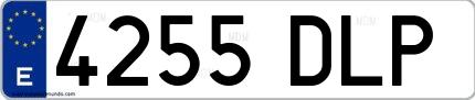 Ejemplo de matrícula española 4255 DLP