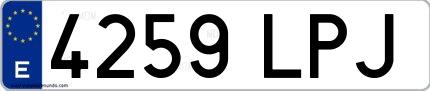 Ejemplo de matrícula española 4259 LPJ