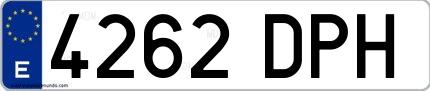 Ejemplo de matrícula española 4262 DPH