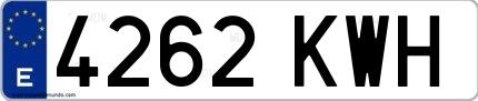 Ejemplo de matrícula española 4262 KWH