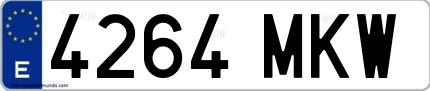 Ejemplo de matrícula española 4264 MKW