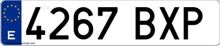 Ejemplo de matrícula española 4267 BXP
