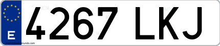 Ejemplo de matrícula de coche ordinaria 4267 LKJ