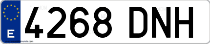 Ejemplo de matrícula de coche ordinaria 4268 DNH