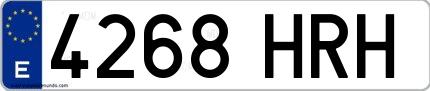 Ejemplo de matrícula española 4268 HRH