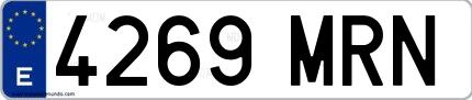 Ejemplo de matrícula española 4269 MRN
