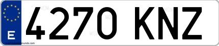 Ejemplo de matrícula española 4270 KNZ