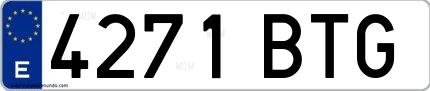 Ejemplo de matrícula española 4271 BTG