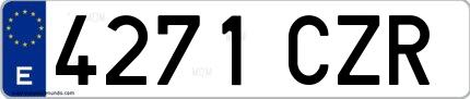 Ejemplo de matrícula española 4271 CZR