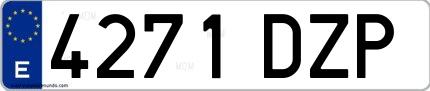 Ejemplo de matrícula española 4271 DZP