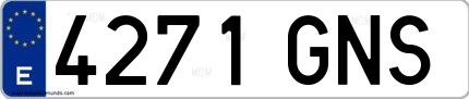 Ejemplo de matrícula española 4271 GNS