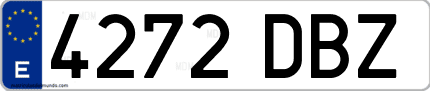 Ejemplo de matrícula de coche ordinaria 4272 DBZ