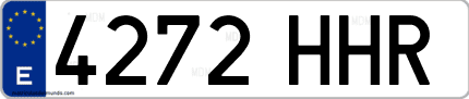 Ejemplo de matrícula de coche ordinaria 4272 HHR