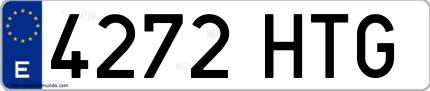 Ejemplo de matrícula española 4272 HTG