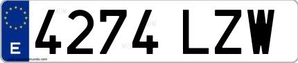 Ejemplo de matrícula española 4274 LZW