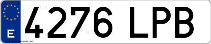 Ejemplo de matrícula de coche ordinaria 4276 LPB