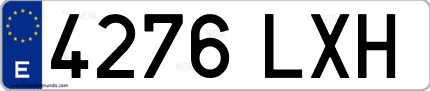 Ejemplo de matrícula de coche ordinaria 4276 LXH