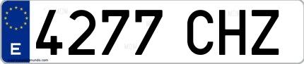 Ejemplo de matrícula española 4277 CHZ
