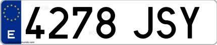Ejemplo de matrícula española 4278 JSY