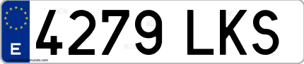 Ejemplo de matrícula de coche ordinaria 4279 LKS