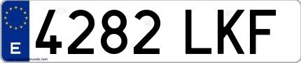 Ejemplo de matrícula española 4282 LKF