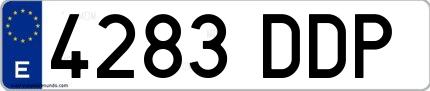 Ejemplo de matrícula española 4283 DDP