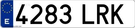 Ejemplo de matrícula española 4283 LRK