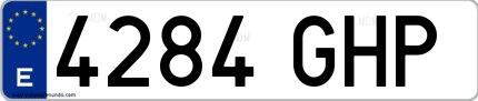 Ejemplo de matrícula española 4284 GHP