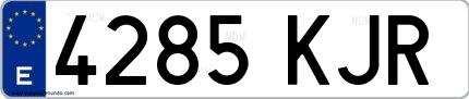Ejemplo de matrícula española 4285 KJR