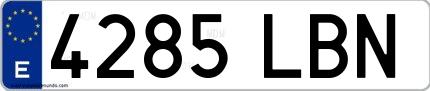 Ejemplo de matrícula española 4285 LBN