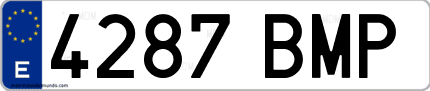 Ejemplo de matrícula de coche ordinaria 4287 BMP