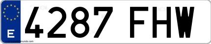 Ejemplo de matrícula española 4287 FHW