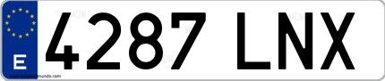Ejemplo de matrícula española 4287 LNX